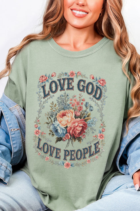 Old Garden Love God Comfort Colors Adult Ring-Spun Cotton Tee