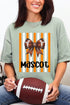 Personalized Fiery Orange & White Varsity Bow Comfort Colors Adult Ring-Spun Cotton Tee *Enter Mascot Name