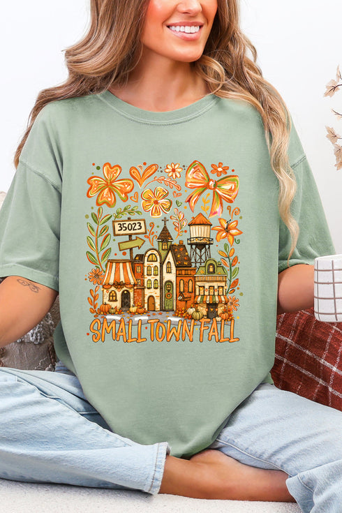 Personalized Small Town Fall Comfort Colors Adult Ring-Spun Cotton Tee *Enter Zip Code