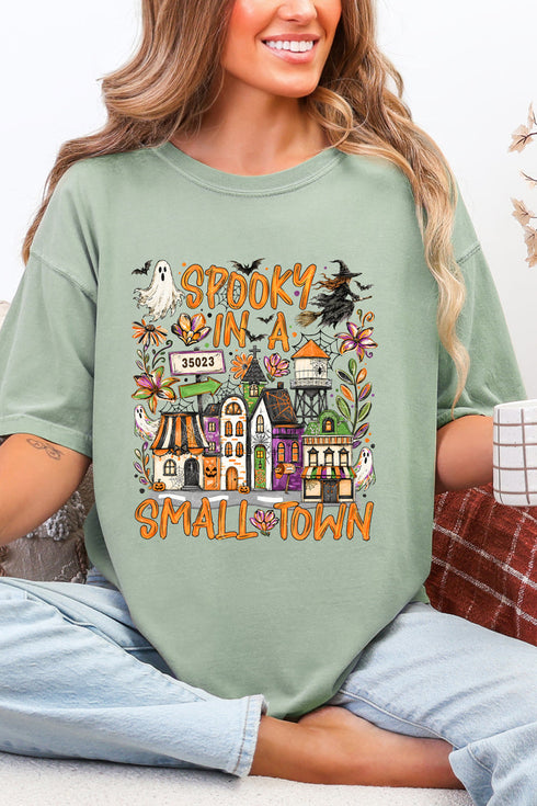 Personalized Spooky In A Small Town Comfort Colors Adult Ring-Spun Cotton Tee *Enter Zip Code