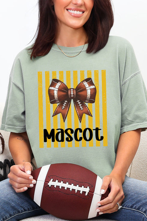 Personalized Yellow Gold Varsity Bow Comfort Colors Adult Ring-Spun Cotton Tee *Enter Mascot Name