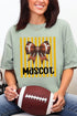 Personalized Yellow Gold Varsity Bow Comfort Colors Adult Ring-Spun Cotton Tee *Enter Mascot Name