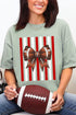 Red & White Varsity Bow Comfort Colors Adult Ring-Spun Cotton Tee