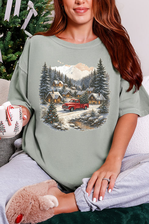 Snowfall On Main Street Comfort Colors Adult Ring-Spun Cotton Tee