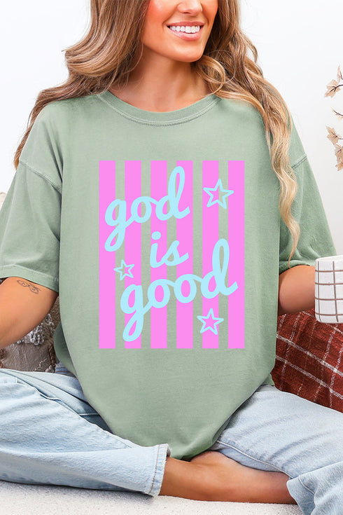 Pastel Pop God Is Good Comfort Colors Adult Ring-Spun Cotton Tee