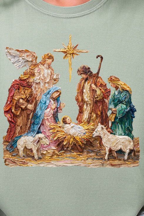 The Painted Nativity Scene Comfort Colors Adult Ring-Spun Cotton Tee