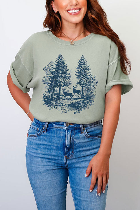 Woodland Buck Comfort Colors Adult Ring-Spun Cotton Tee