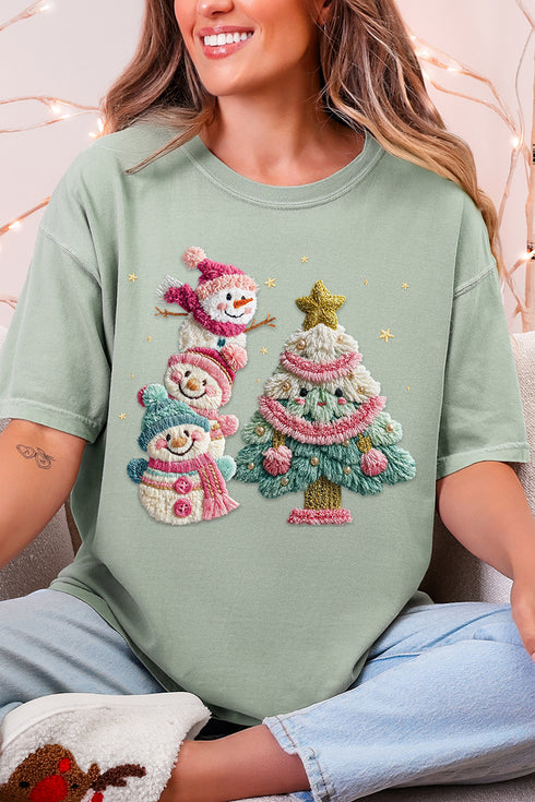 Yarnin' For Christmas Faux Yarn Comfort Colors Adult Ring-Spun Cotton Tee