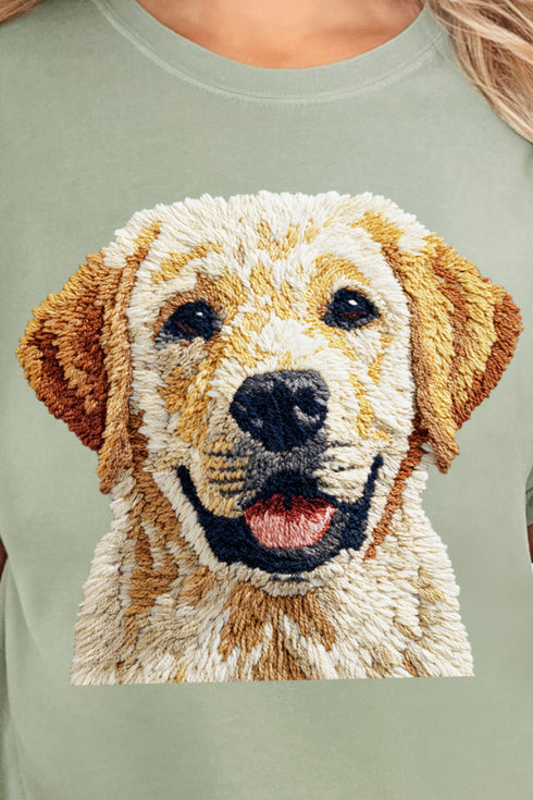 Faux Yarn Yellow Labrador Retriever Comfort Colors Adult Ring-Spun Cotton Tee