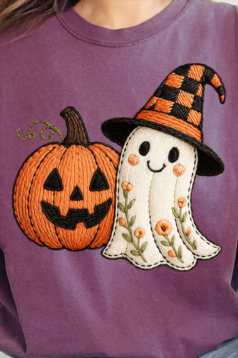 Boo-tiful Stitches Faux Embroidery Comfort Colors Adult Ring-Spun Cotton Tee