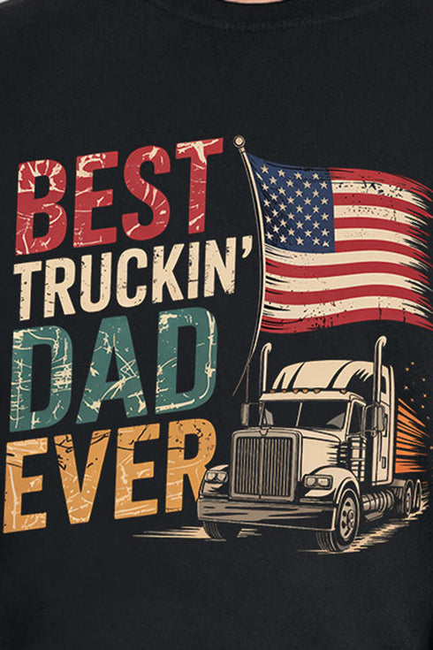 Best Truckin' Dad Ever Comfort Colors Adult Ring-Spun Cotton Tee