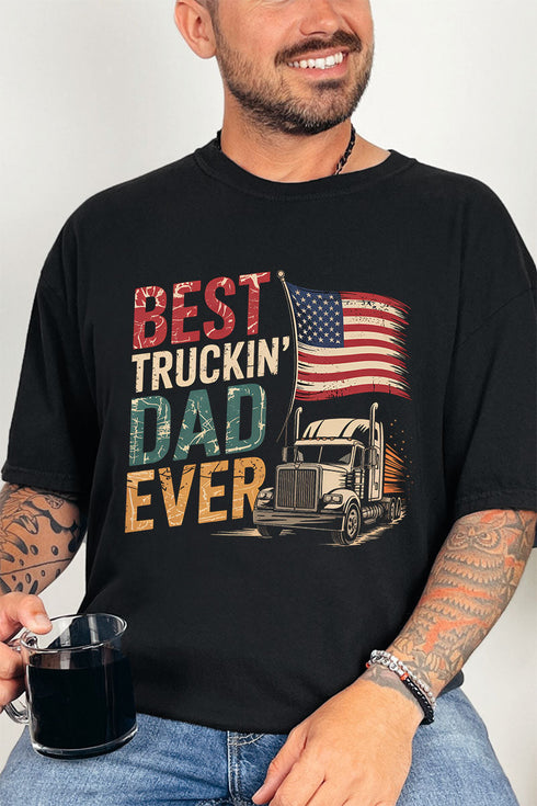Best Truckin' Dad Ever Comfort Colors Adult Ring-Spun Cotton Tee