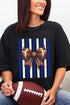 Blue & White Varsity Bow Comfort Colors Adult Ring-Spun Cotton Tee