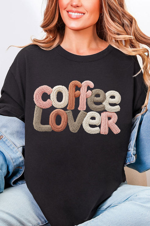 Faux Yarn Coffee Lover Comfort Colors Adult Ring-Spun Cotton Tee