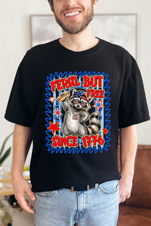 Feral But Free Since 1776 Comfort Colors Adult Ring-Spun Cotton Tee