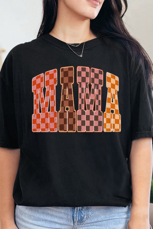 Girlie Check Mama Comfort Colors Adult Ring-Spun Cotton Tee