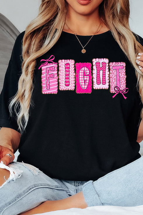 Pretty, Powerful, Pink Fight Comfort Colors Adult Ring-Spun Cotton Tee