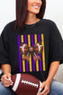 Purple & Yellow Gold Varsity Bow Comfort Colors Adult Ring-Spun Cotton Tee