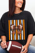 Fiery Orange & White Varsity Bow Comfort Colors Adult Ring-Spun Cotton Tee
