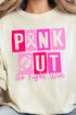 Block Pink Out Go Fight Win Comfort Colors Adult Ring-Spun Cotton Tee