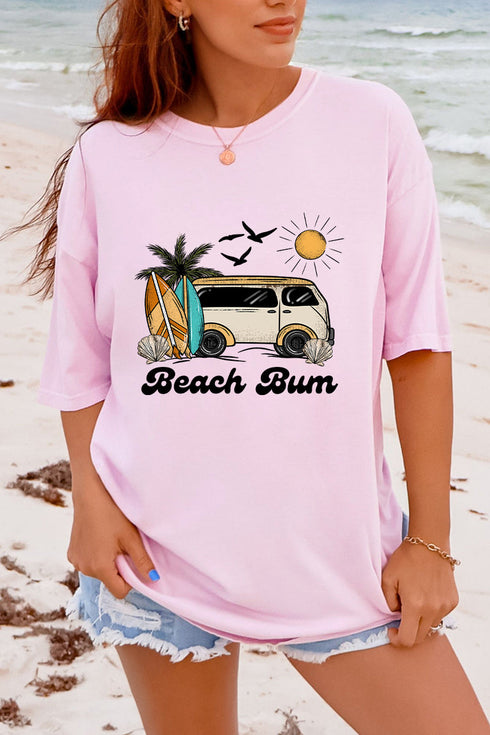 Retro Beach Bum Comfort Colors Adult Ring-Spun Cotton Tee