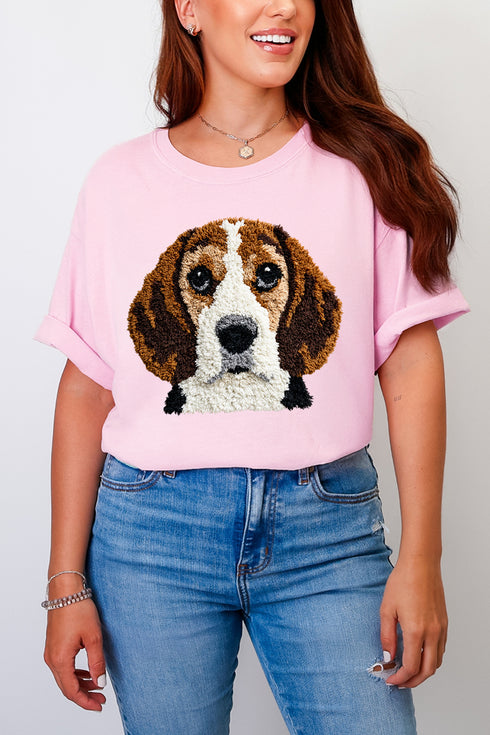Faux Yarn Beagle Comfort Colors Adult Ring-Spun Cotton Tee