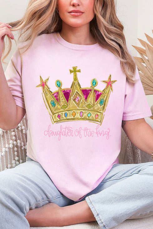Bejeweled Daughter Of The King Comfort Colors Adult Ring-Spun Cotton Tee
