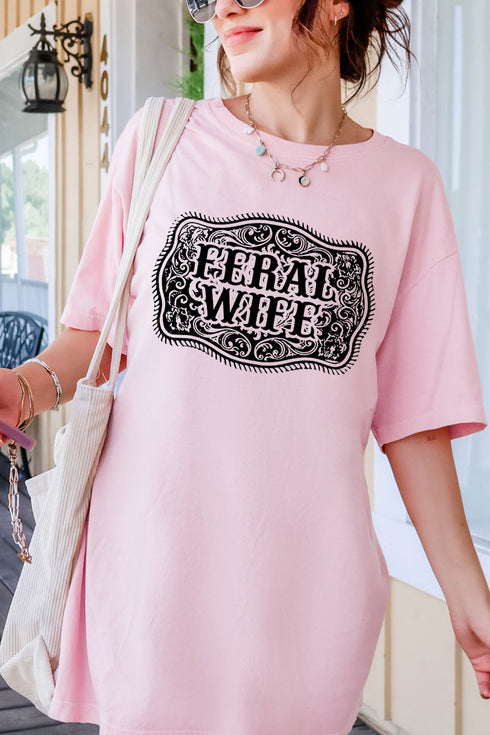 Belt Buckle Feral Wife Comfort Colors Adult Ring-Spun Cotton Tee