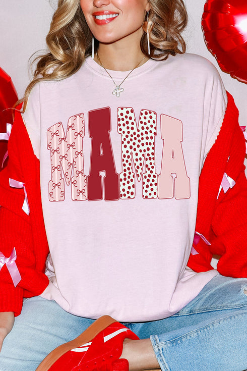 Blush And Bows Mama Comfort Colors Adult Ring-Spun Cotton Tee