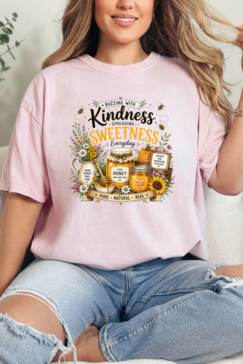 Buzzing With Kindness Comfort Colors Adult Ring-Spun Cotton Tee