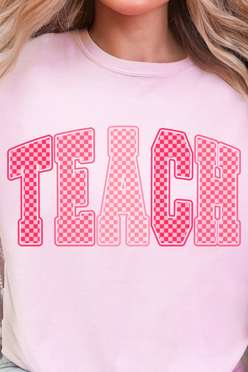 Checkered Teach Comfort Colors Adult Ring-Spun Cotton Tee