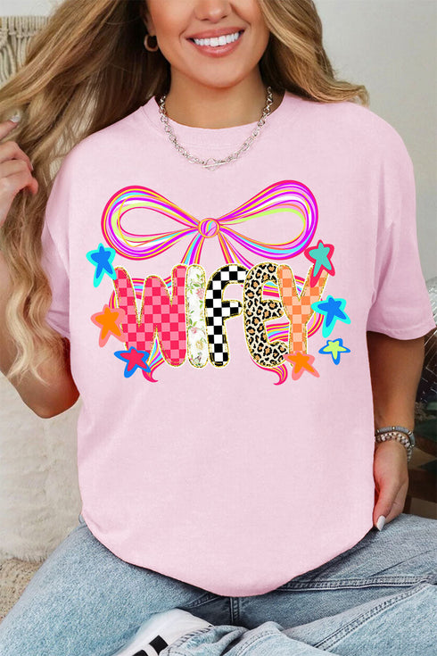 Colorful Preppy Wifey Comfort Colors Adult Ring-Spun Cotton Tee