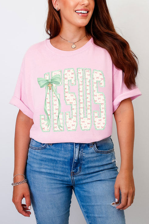 Coquette Cross Jesus Comfort Colors Adult Ring-Spun Cotton Tee