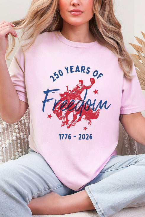 Cowboy 250 Years Of Freedom Comfort Colors Adult Ring-Spun Cotton Tee