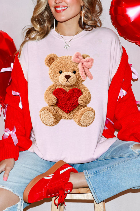 Cozy Heart Cub Faux Yarn Comfort Colors Adult Ring-Spun Cotton Tee