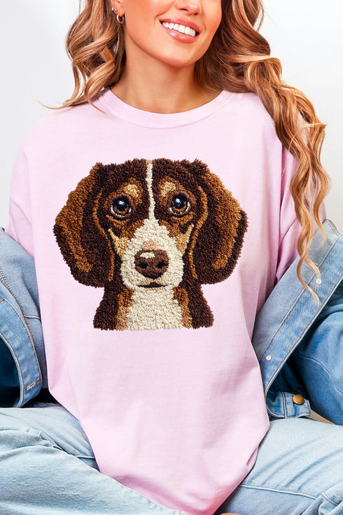 Faux Yarn Dachshund Comfort Colors Adult Ring-Spun Cotton Tee