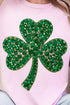 Faux Rhinestone Clover Comfort Colors Adult Ring-Spun Cotton Tee