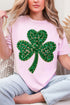 Faux Rhinestone Clover Comfort Colors Adult Ring-Spun Cotton Tee