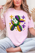 Faux Yarn Mardi Gras Balloon Dog Comfort Colors Adult Ring-Spun Cotton Tee