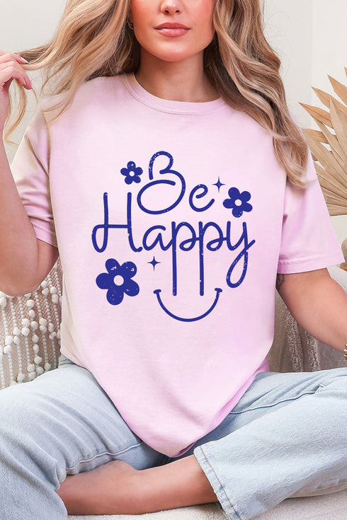 Flower Be Happy Comfort Colors Adult Ring-Spun Cotton Tee