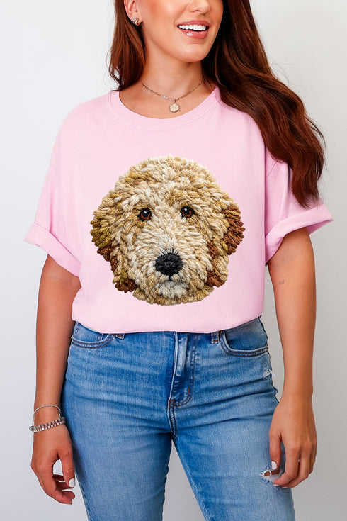 Faux Yarn Goldendoodle Comfort Colors Adult Ring-Spun Cotton Tee