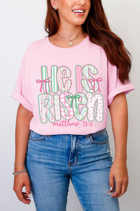 Lace & Bloom He Is Risen Comfort Colors Adult Ring-Spun Cotton Tee