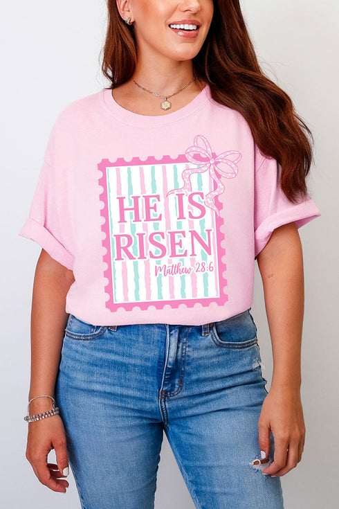 He Is Risen Stamp Comfort Colors Adult Ring-Spun Cotton Tee