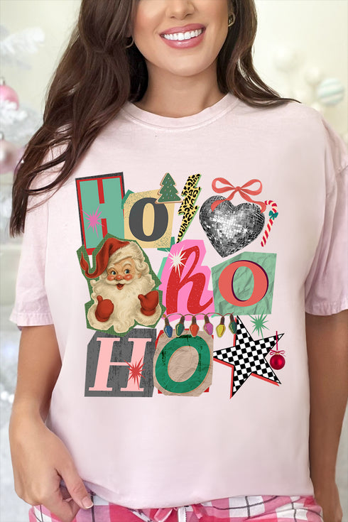 Ho Ho Retro Christmas Comfort Colors Adult Ring-Spun Cotton Tee