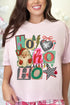 Ho Ho Retro Christmas Comfort Colors Adult Ring-Spun Cotton Tee