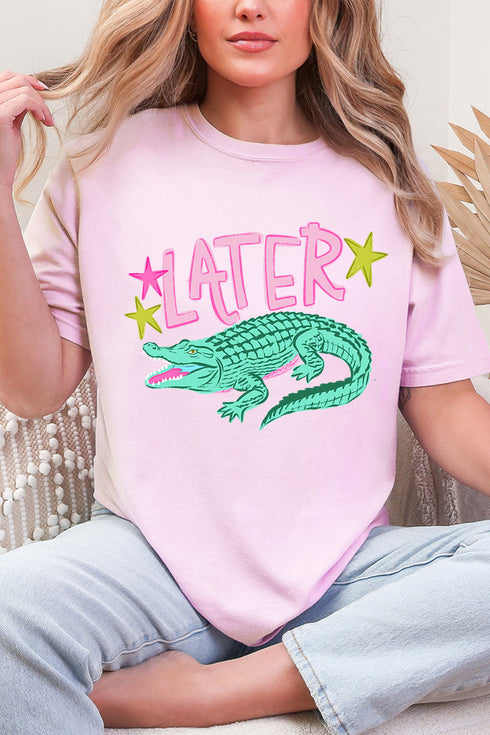 Pink Later Gator Comfort Colors Adult Ring-Spun Cotton Tee