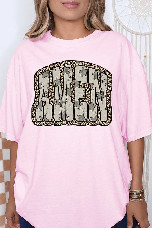 Leopard Star Amen Comfort Colors Adult Ring-Spun Cotton Tee