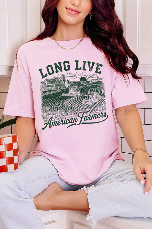 Long Live American Farmers Comfort Colors Adult Ring-Spun Cotton Tee