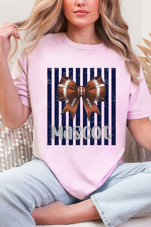 Personalized Navy Varsity Bow Comfort Colors Adult Ring-Spun Cotton Tee *Enter Mascot Name