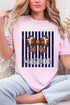 Personalized Navy Varsity Bow Comfort Colors Adult Ring-Spun Cotton Tee *Enter Mascot Name